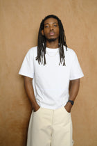 cross stitch t-shirt in optic white cotton