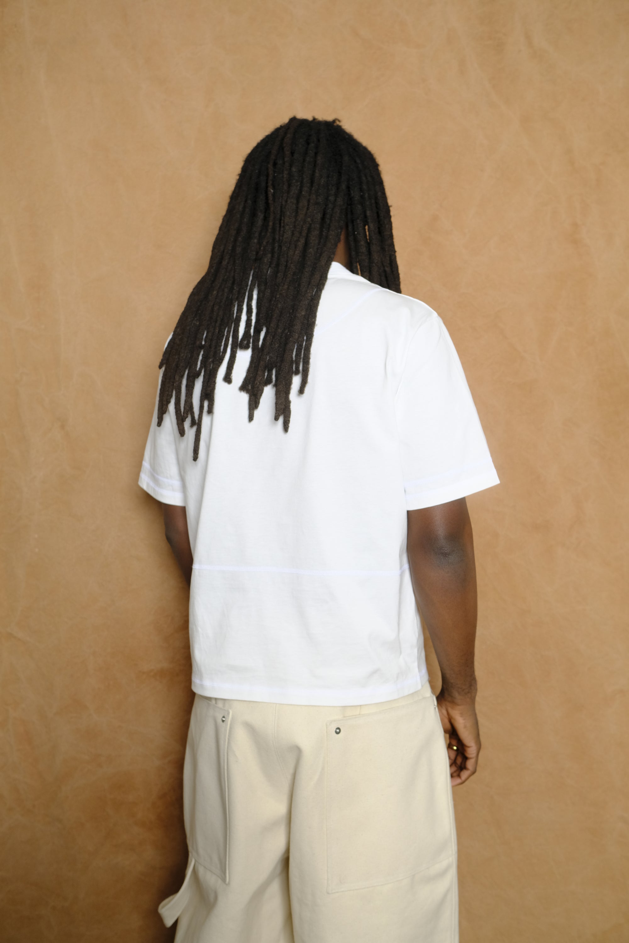 cross stitch t-shirt in optic white cotton