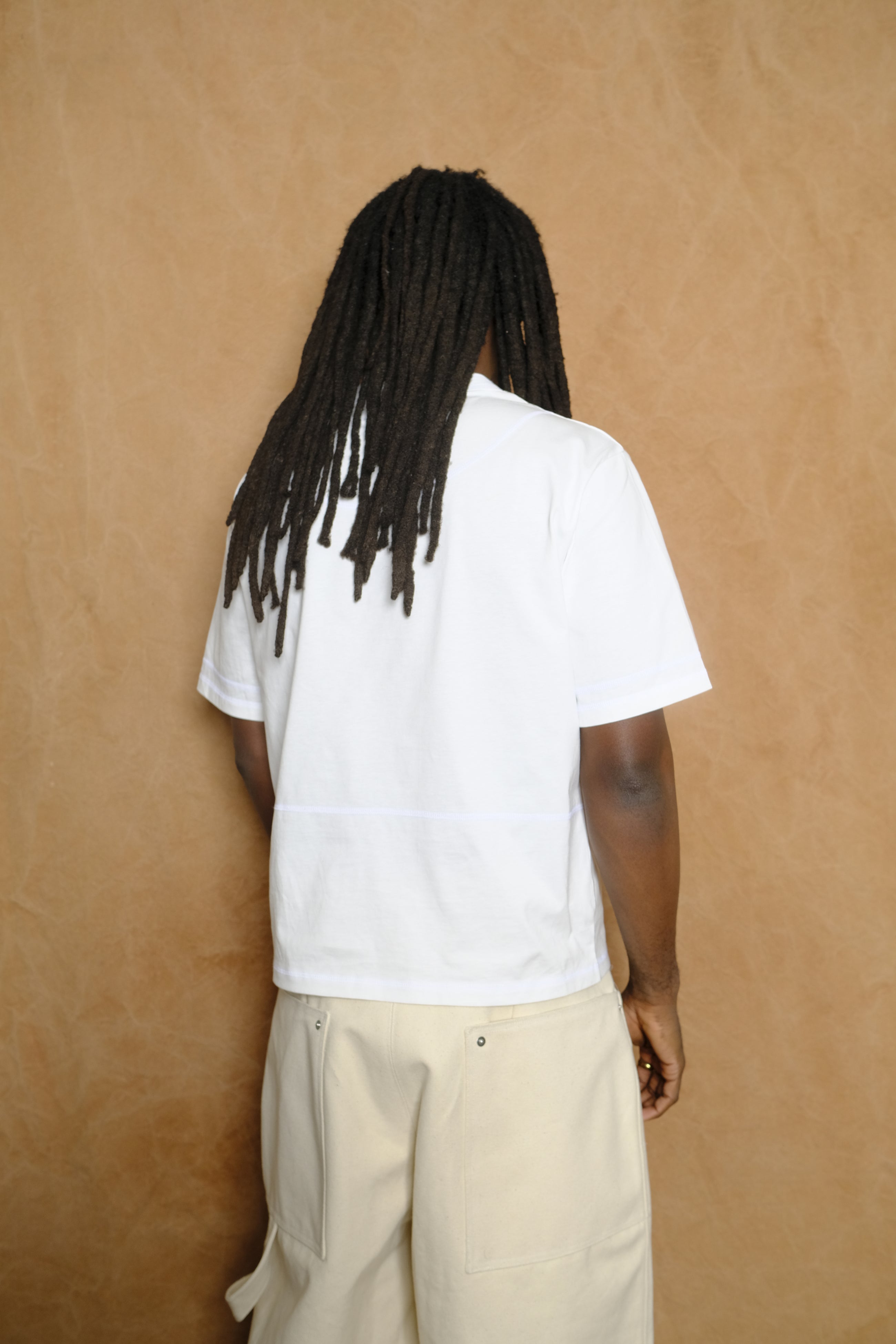 cross stitch t-shirt in optic white cotton