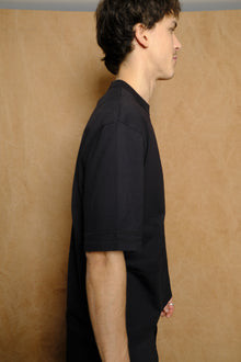 cross stitch t-shirt in black cotton