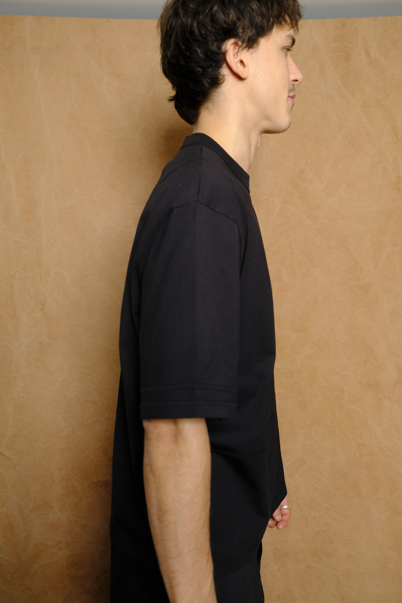 cross stitch t-shirt in black cotton