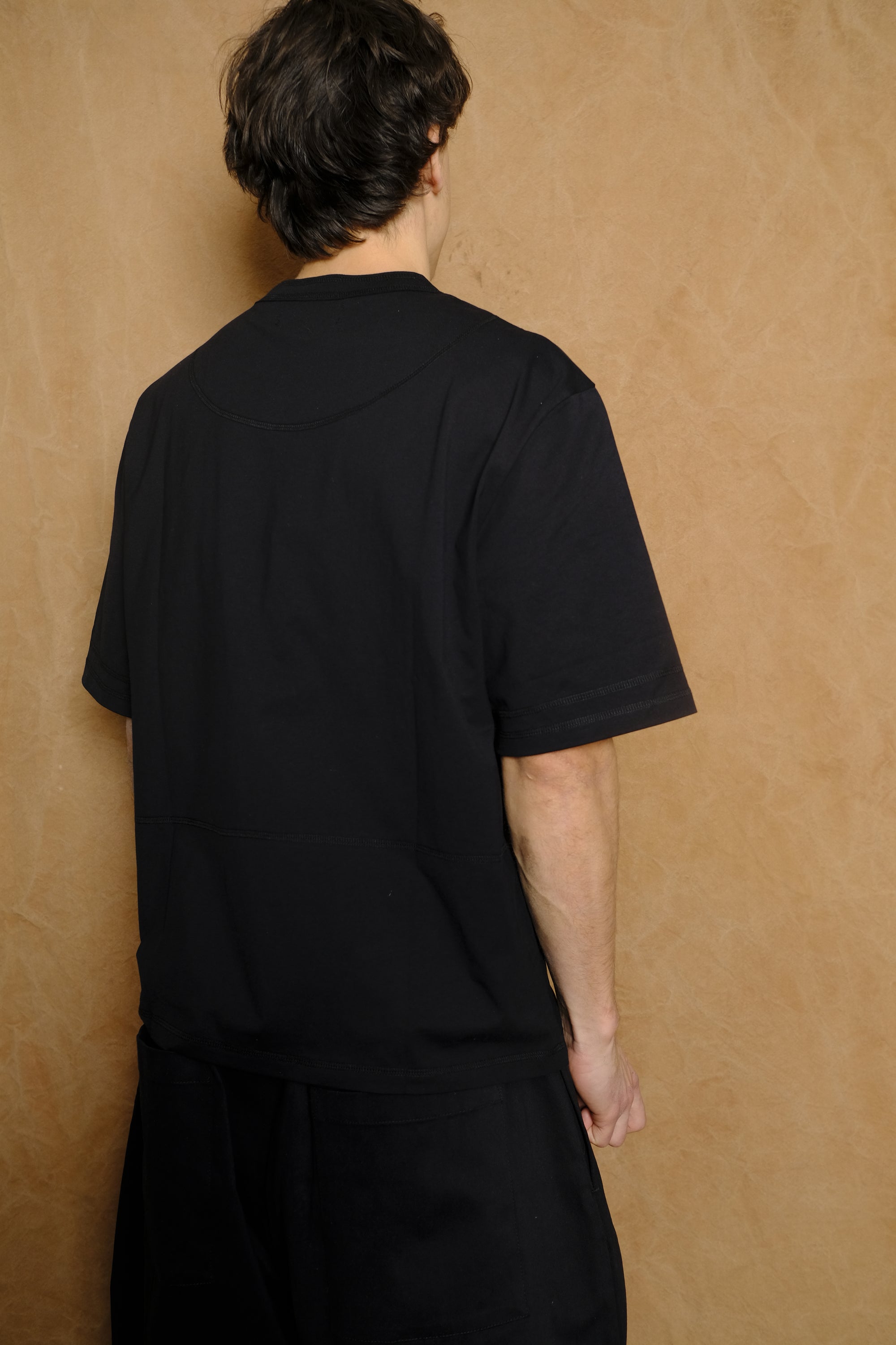 cross stitch t-shirt in black cotton