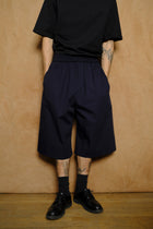 factor shorts in indigo cotton ripstop