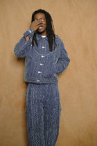 denim jiji jacket in indigo needle punch