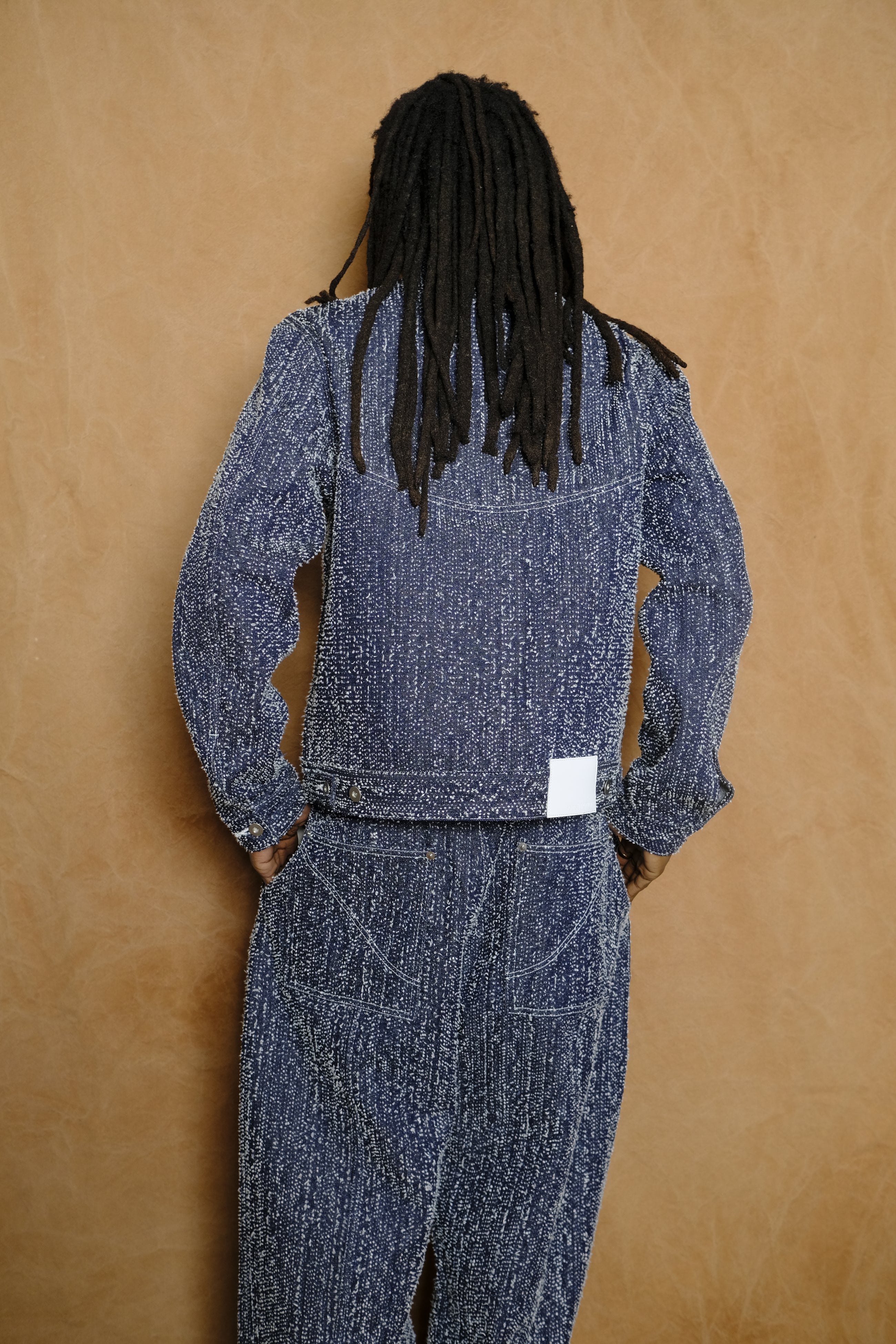 denim jiji jacket in indigo needle punch