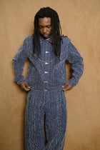 denim jiji jacket in indigo needle punch