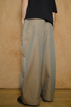 wide tailored trouser in tropical taupe cotton twill