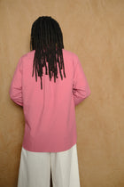 classic pocket shirt c in pink cotton typewriter
