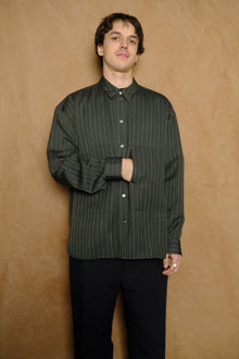 shirt jacket b in charcoal rayon