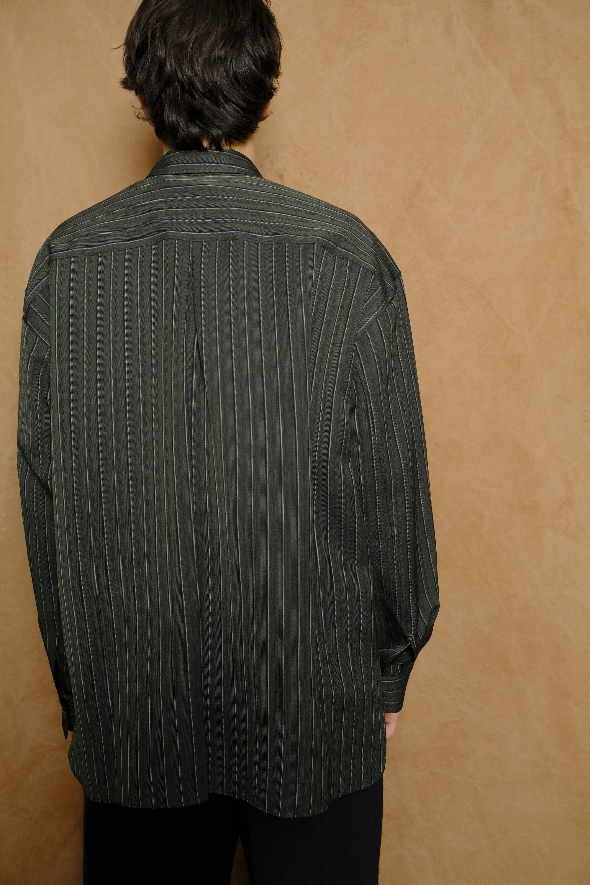 shirt jacket b in charcoal rayon