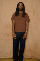 on the farm raw hem tee in cocoa