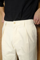 tuck suit pants a in off white cotton