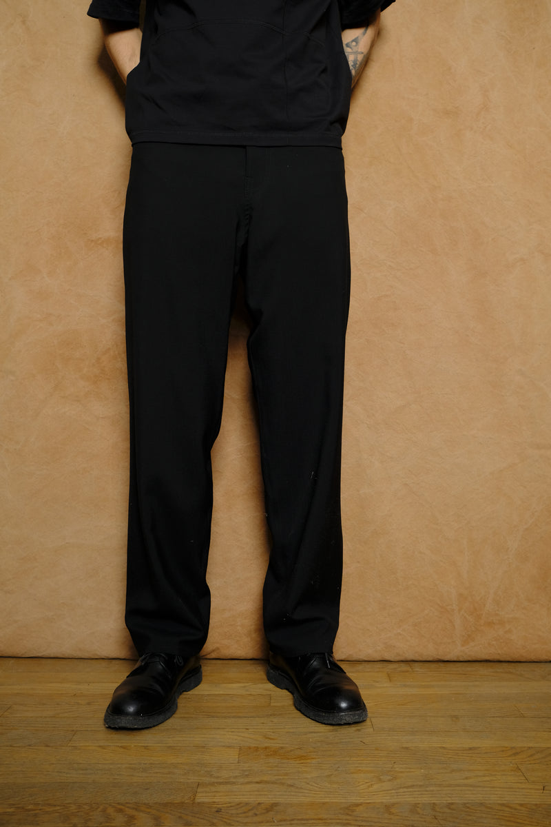 5 pocket pants c in black wool/cupra