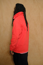 coverall jacket b in red cotton denim