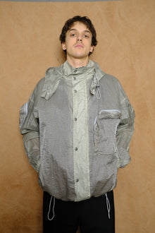 mountain jacket b in sage laminated nylon ripstop