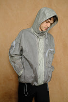 mountain jacket b in sage laminated nylon ripstop