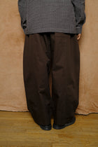 box pleat trouser in brown cotton drill