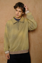 1/4 zip collar sweatshirt in swamp