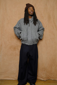 jiji jacket in marl grey melton wool