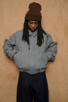 jiji jacket in marl grey melton wool