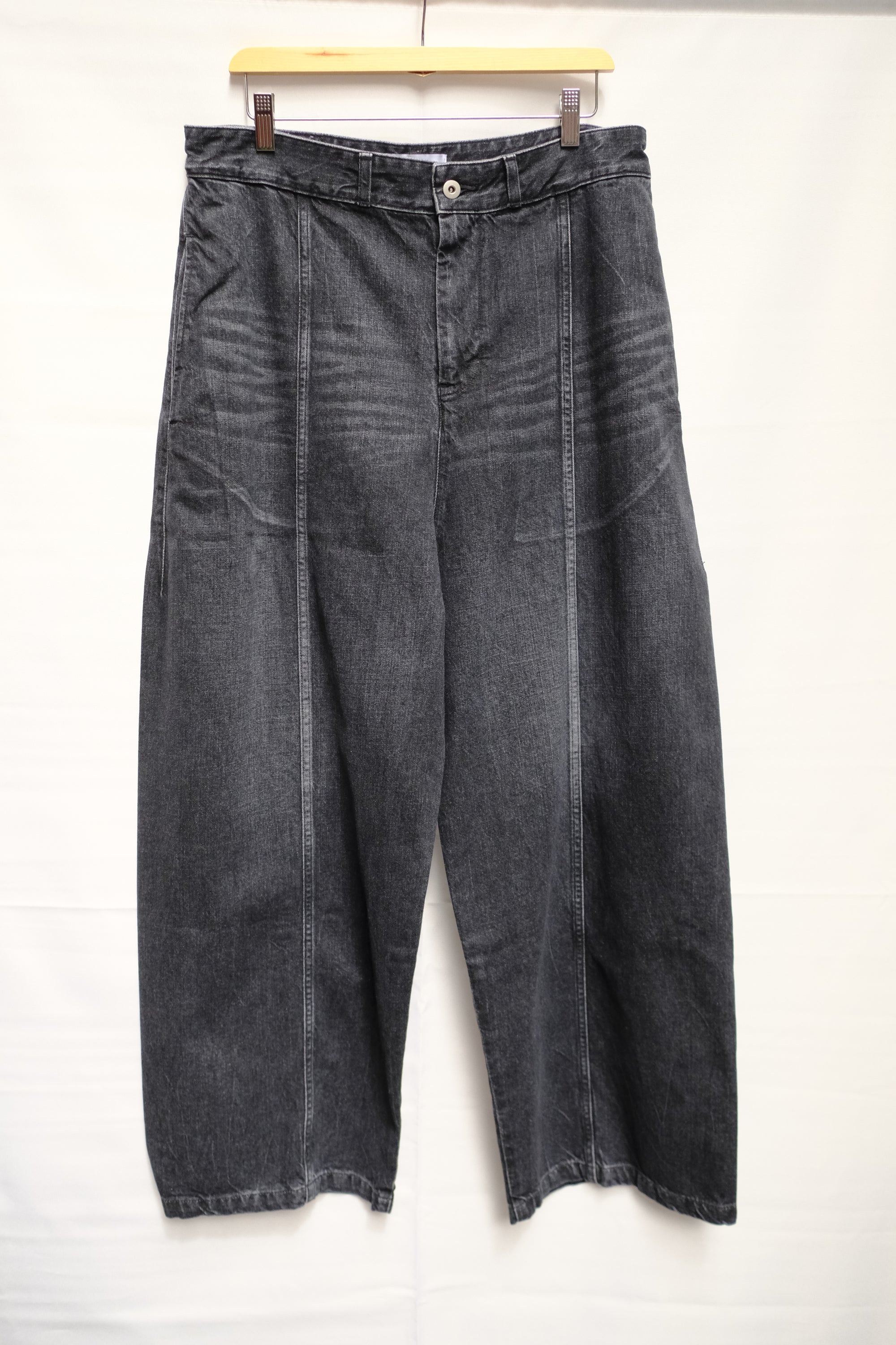 black vintage wash welt trouser