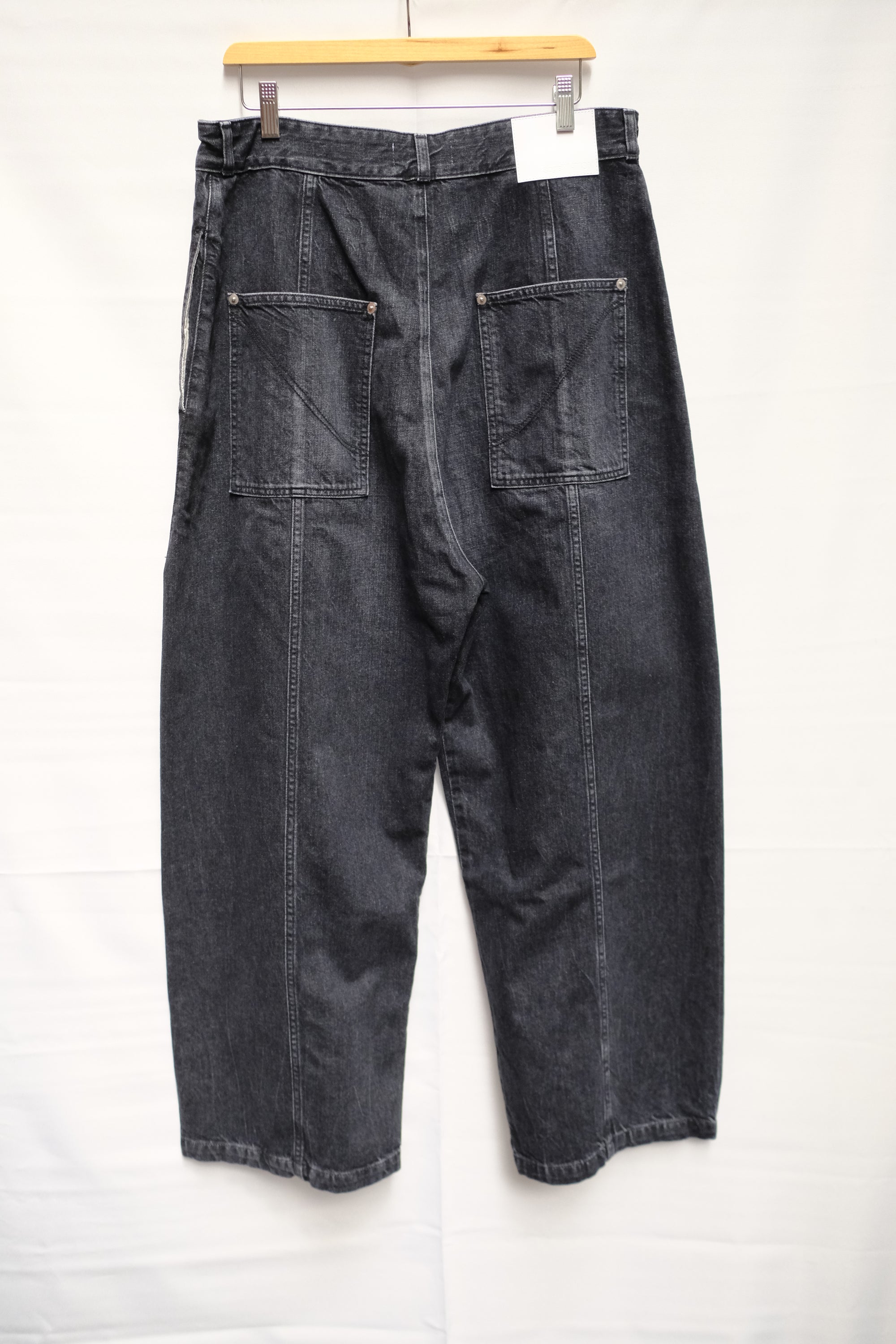 black vintage wash welt trouser