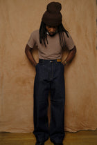 wide denim trousers