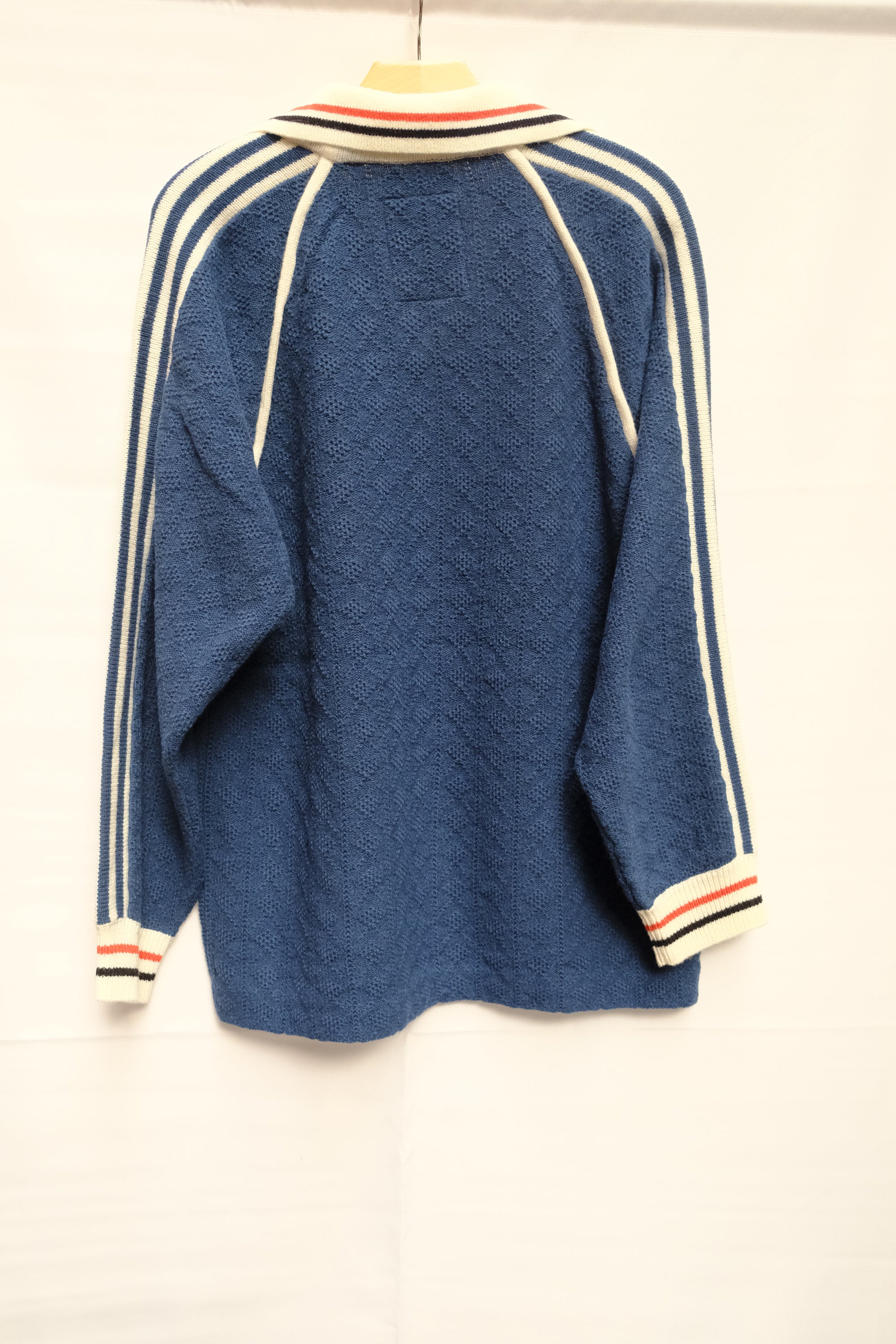 blue knit soccer jersey