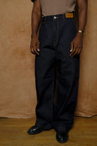 wide denim trousers