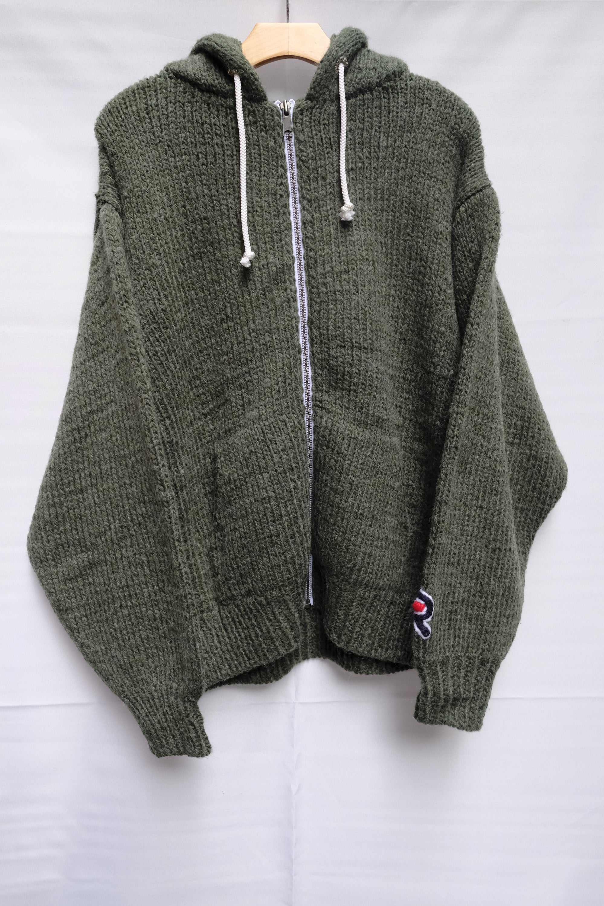 hand knit zipped hoodie