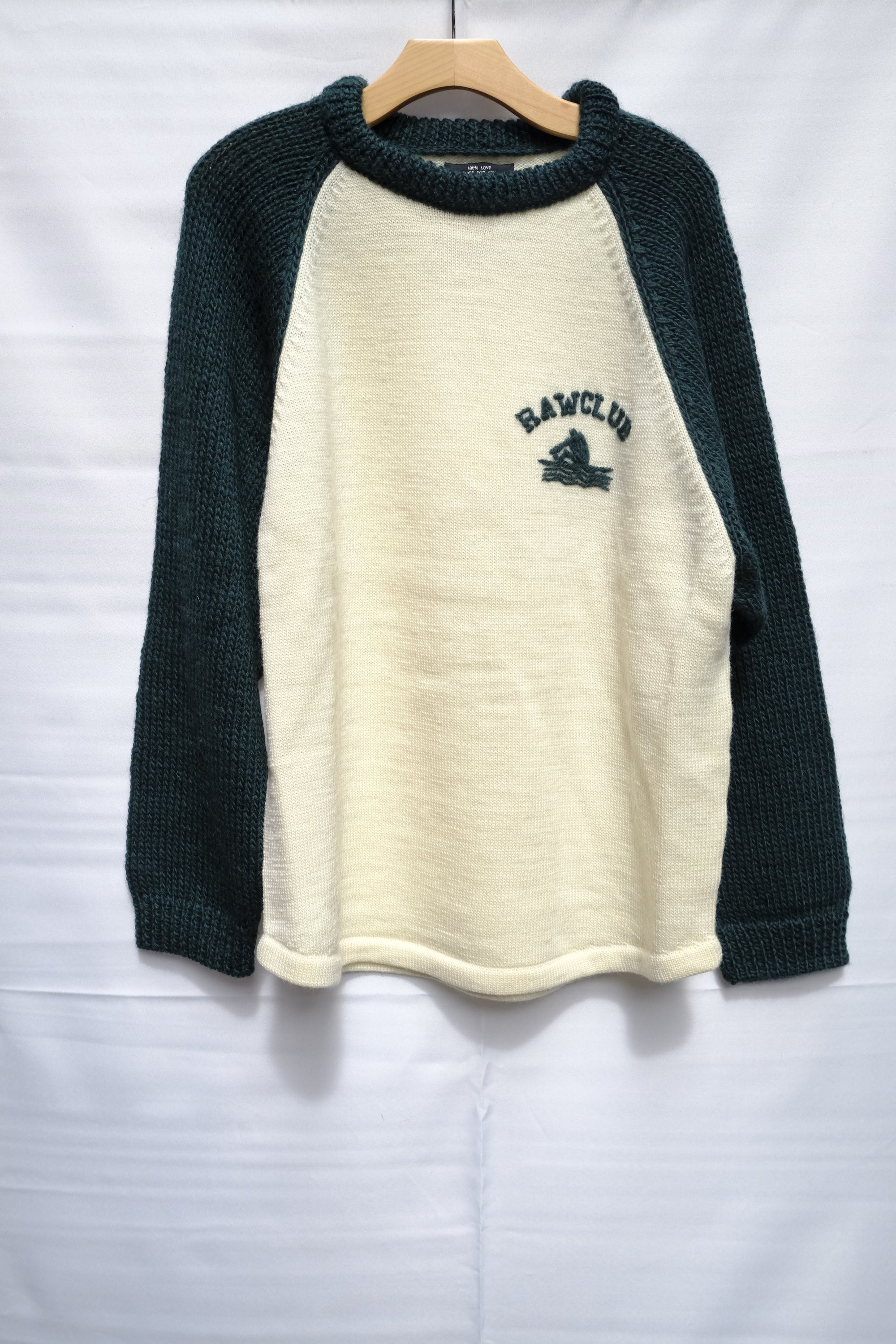 Green Raglan Knit Sweater