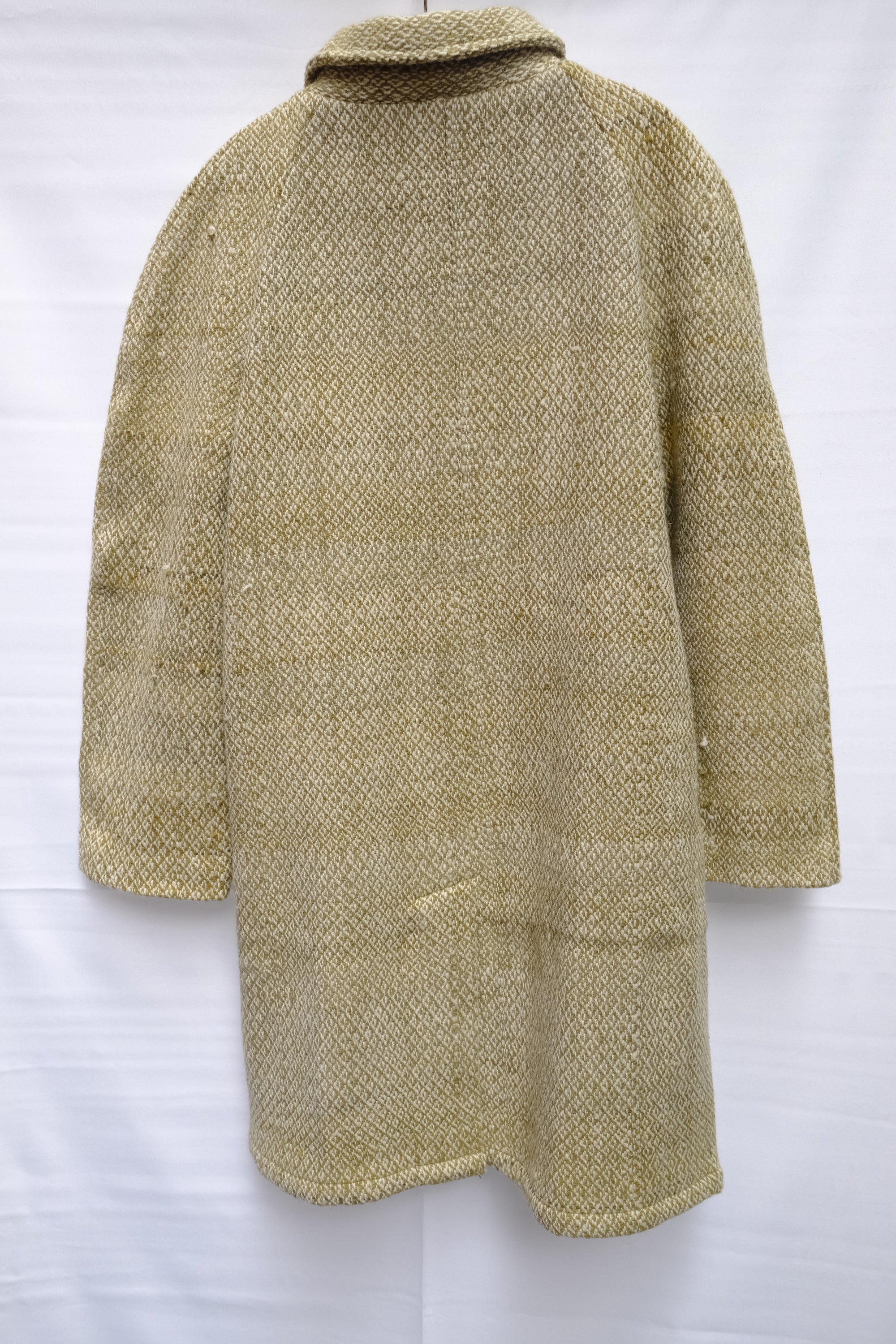 raglan overcoat in hand woven jacquard