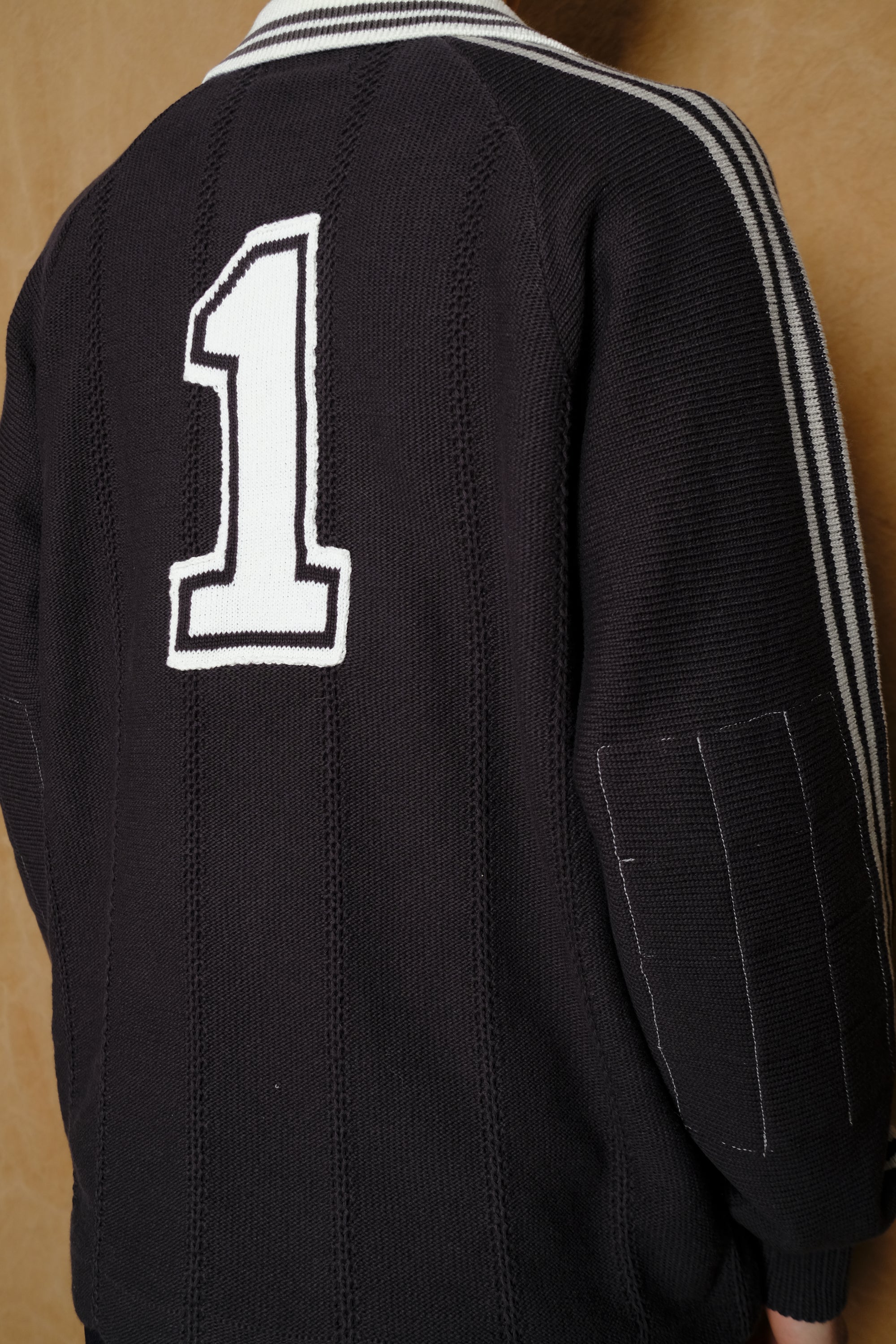 knitted goalie sweater in sumi black