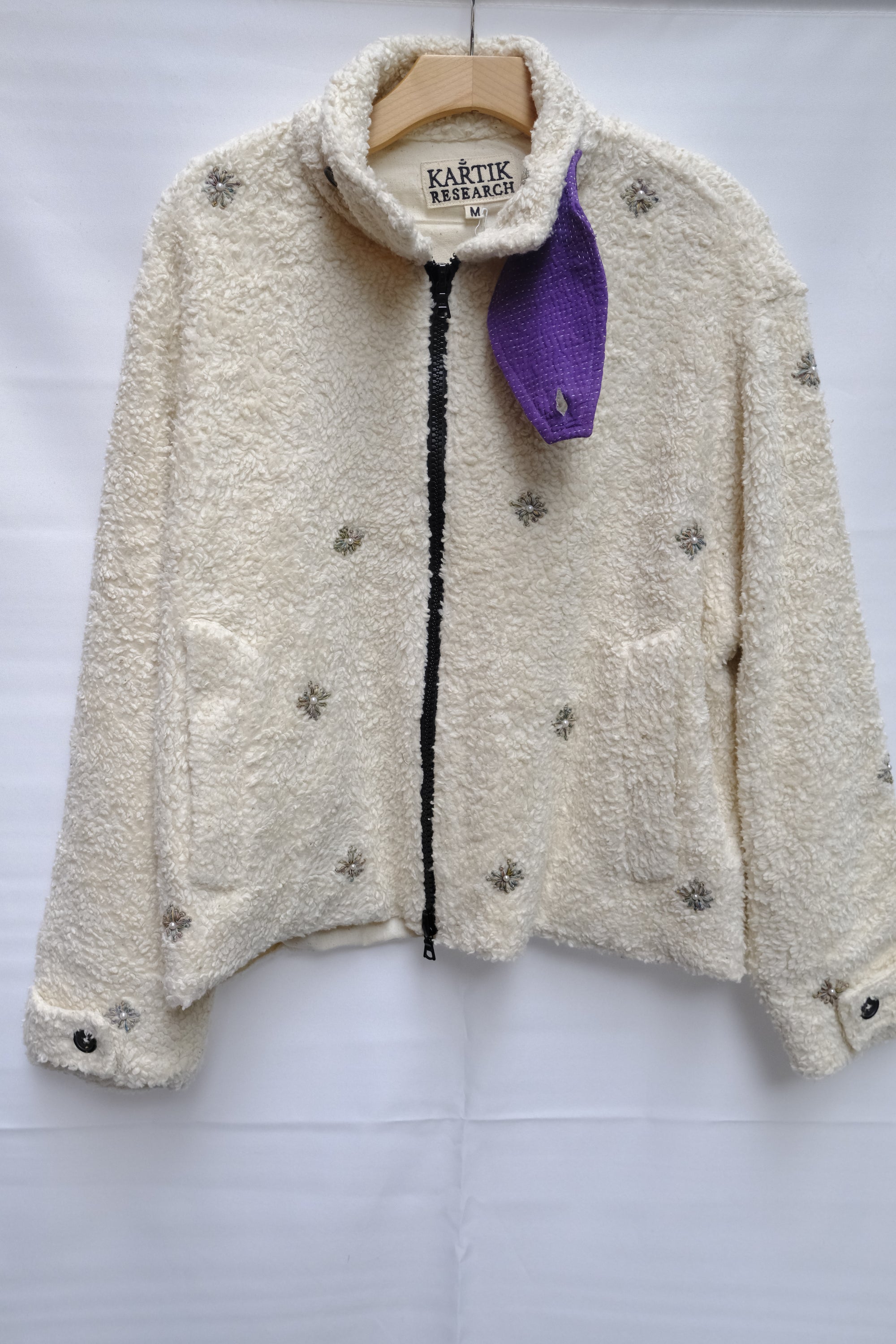 hand embroidered sherpa jacket