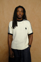 knitted training t-shirt in off white