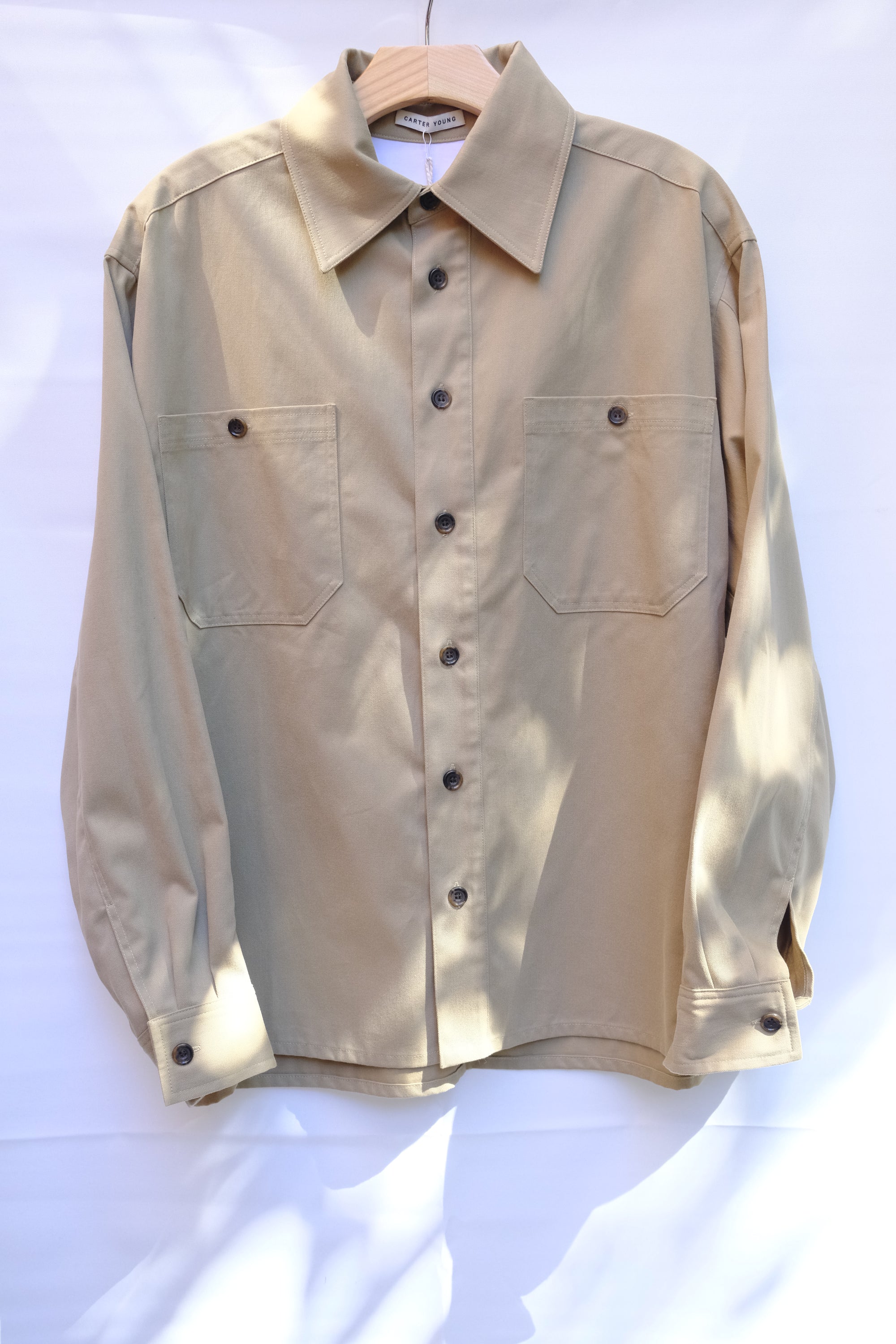 peached twill overshirt