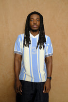 knitted soccer shirt in light blue