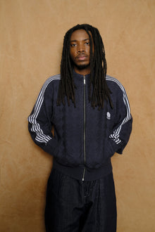 knitted training jacket in fade black