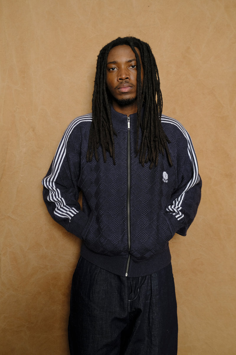 knitted training jacket in fade black