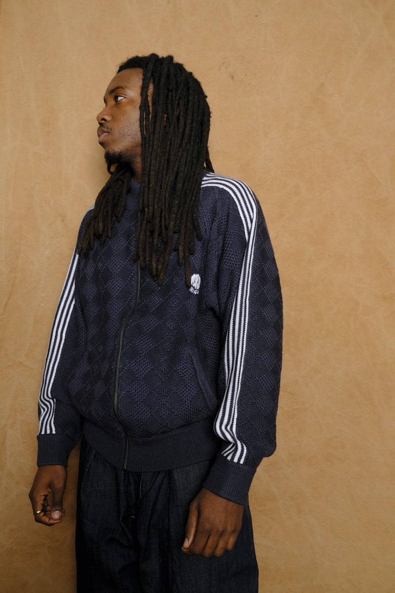 knitted training jacket in fade black