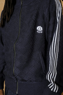knitted training jacket in fade black