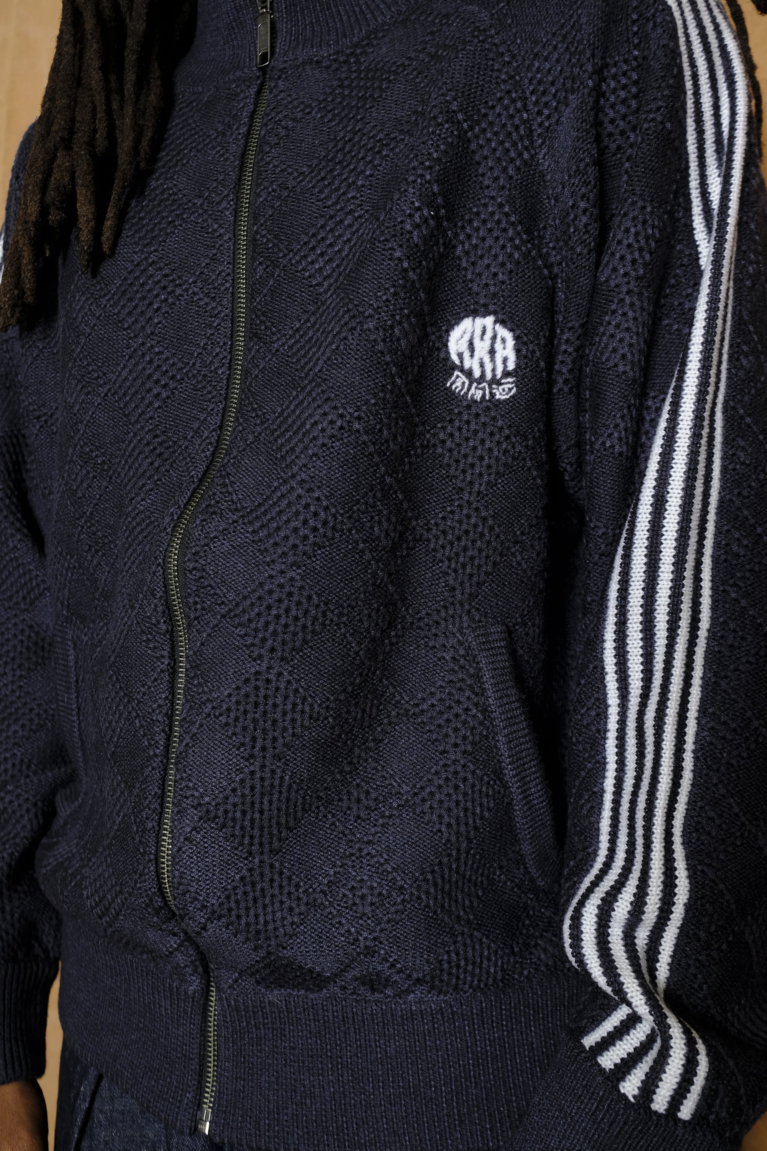 knitted training jacket in fade black