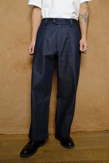 artist trouser in indigo cotton & silk