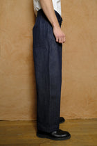 artist trouser in indigo cotton & silk