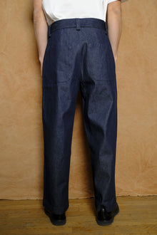 artist trouser in indigo cotton & silk