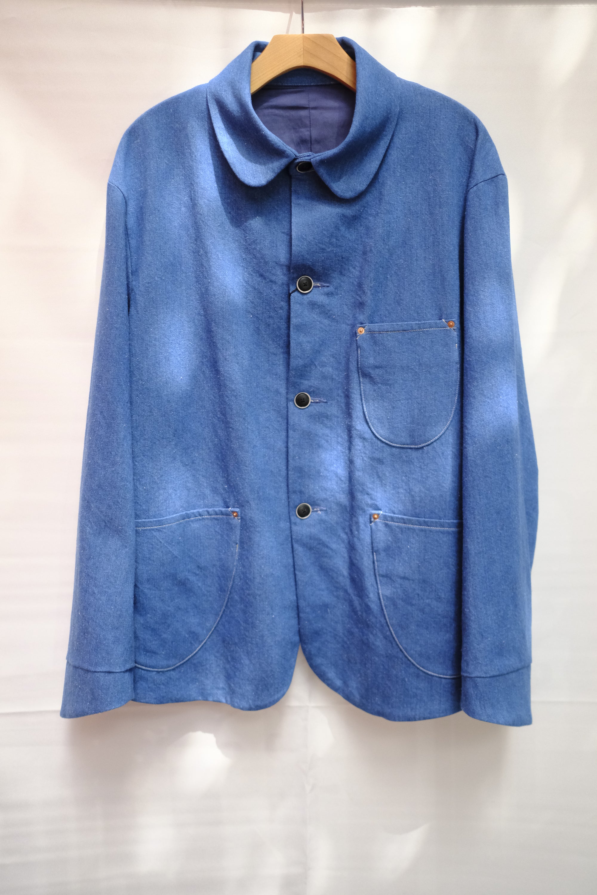 indigo dyed coverall jacket