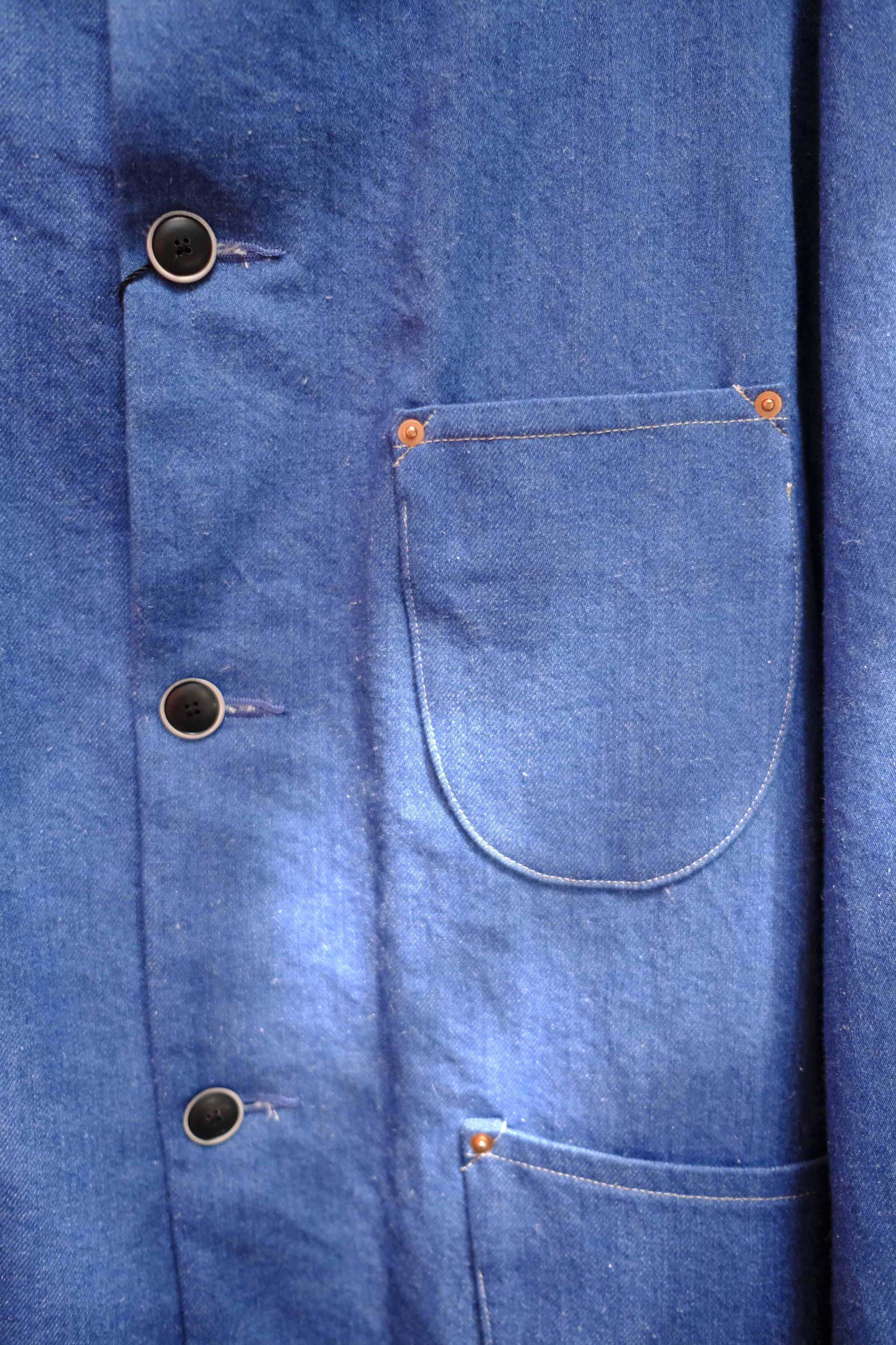 indigo dyed coverall jacket