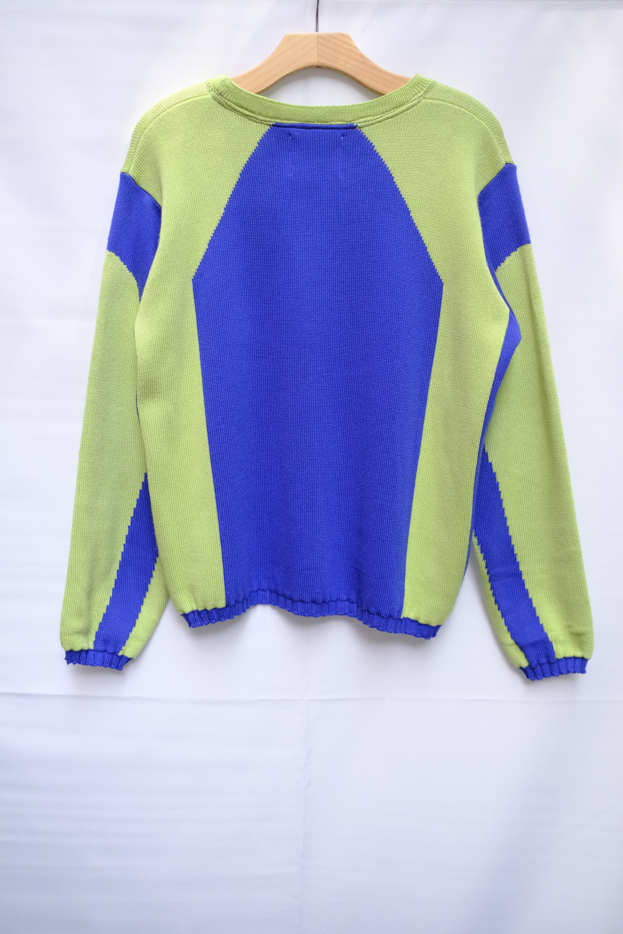 racer sweater in blue & green