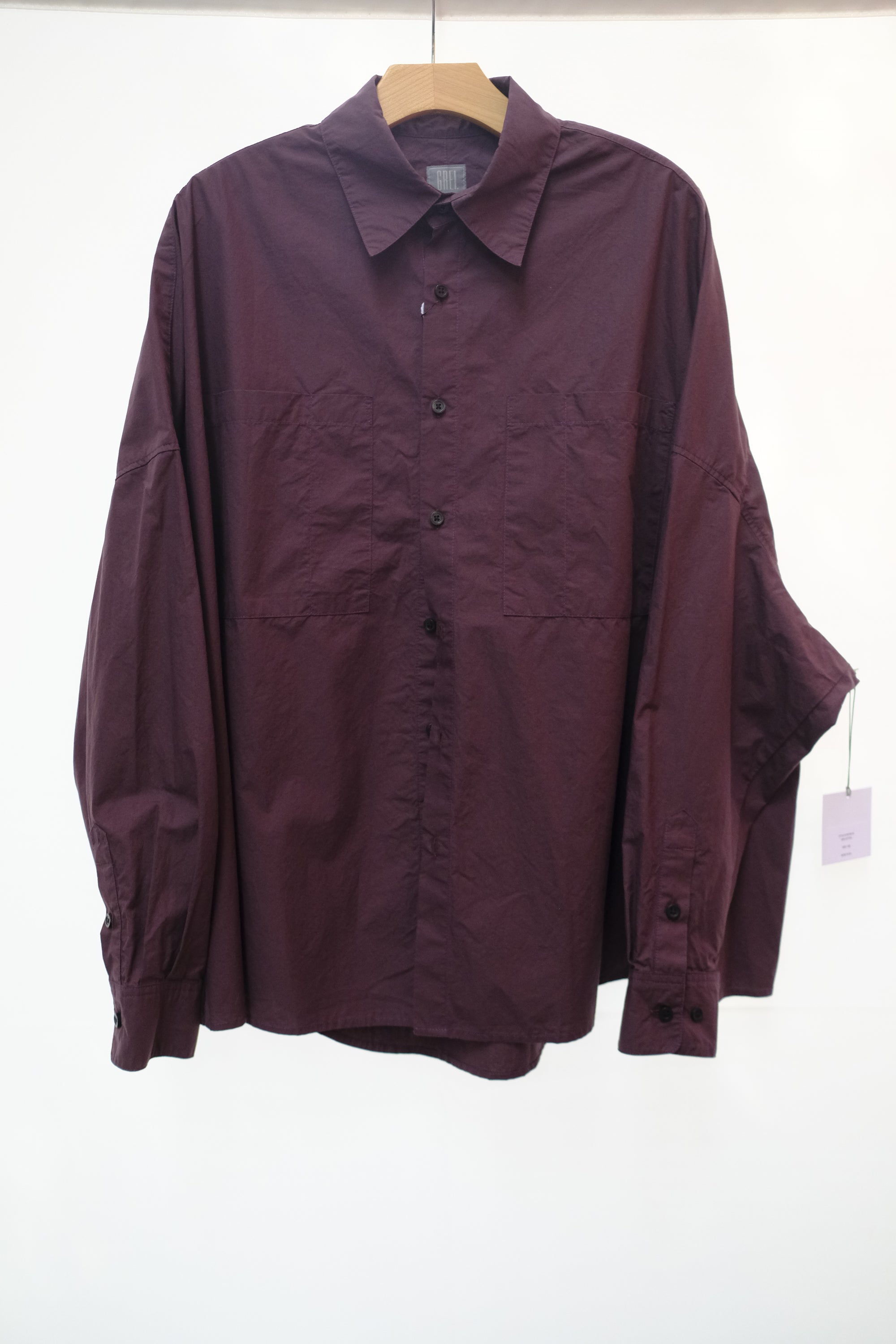 oversized IO shirt in black raspberry