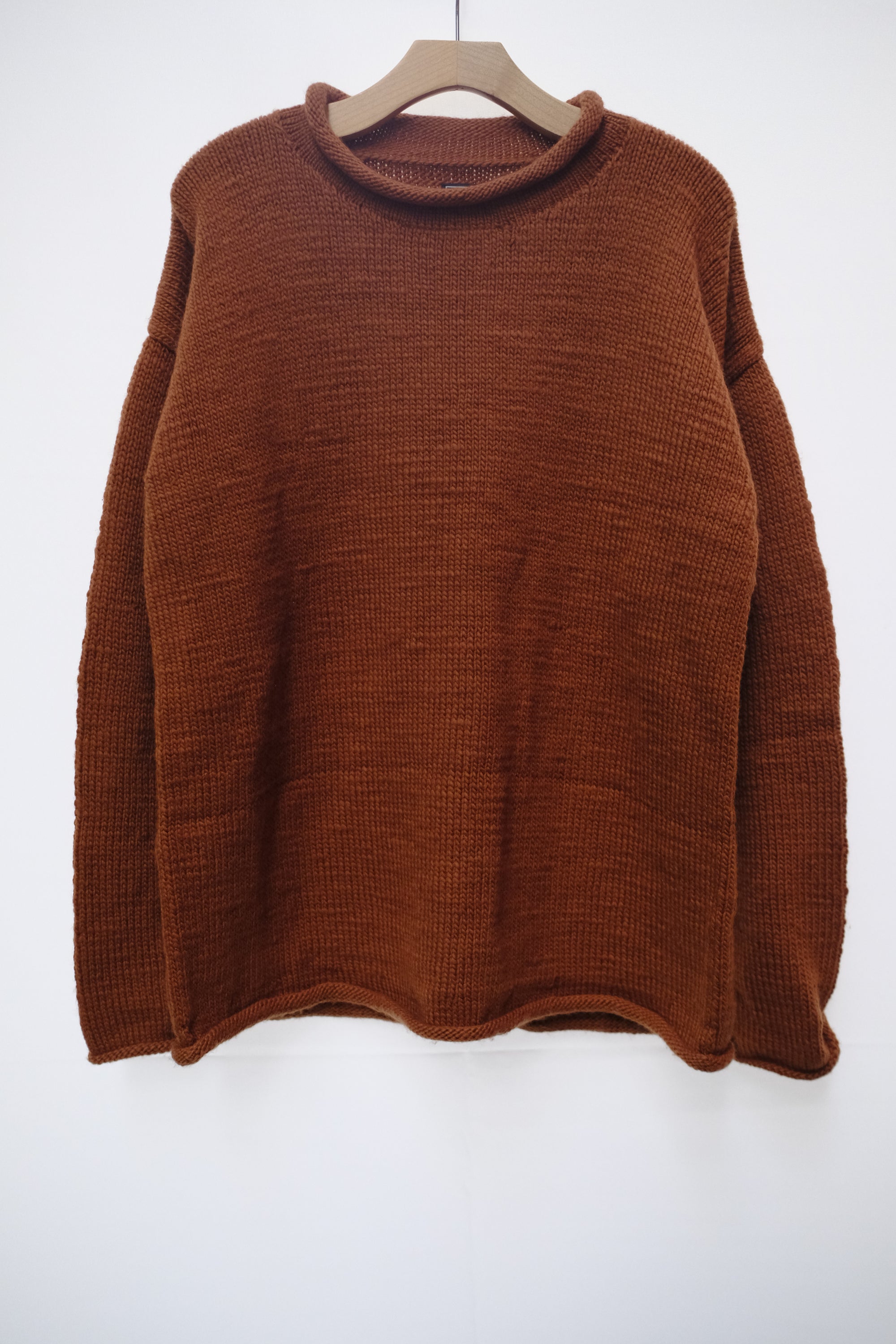 fisherman raw edge pullover